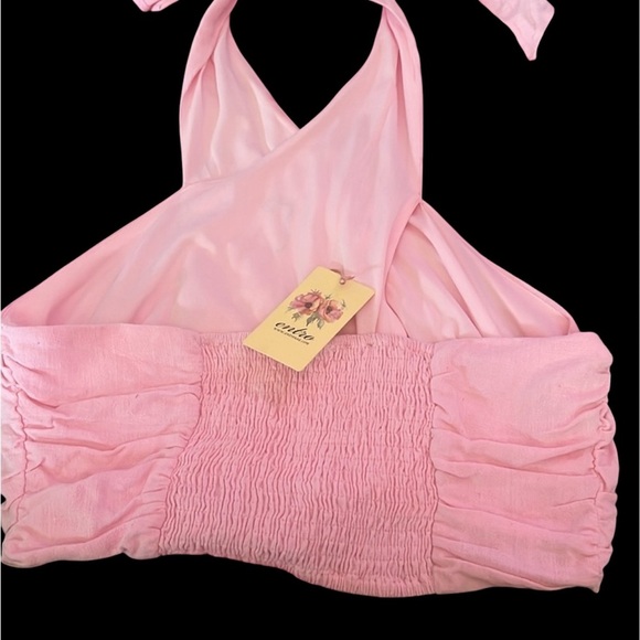 Entro Barbie style crop top with tie and open back NWT - Picture 6 of 7